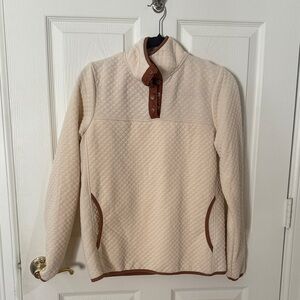Jones, New York cream quilted sweater size medium